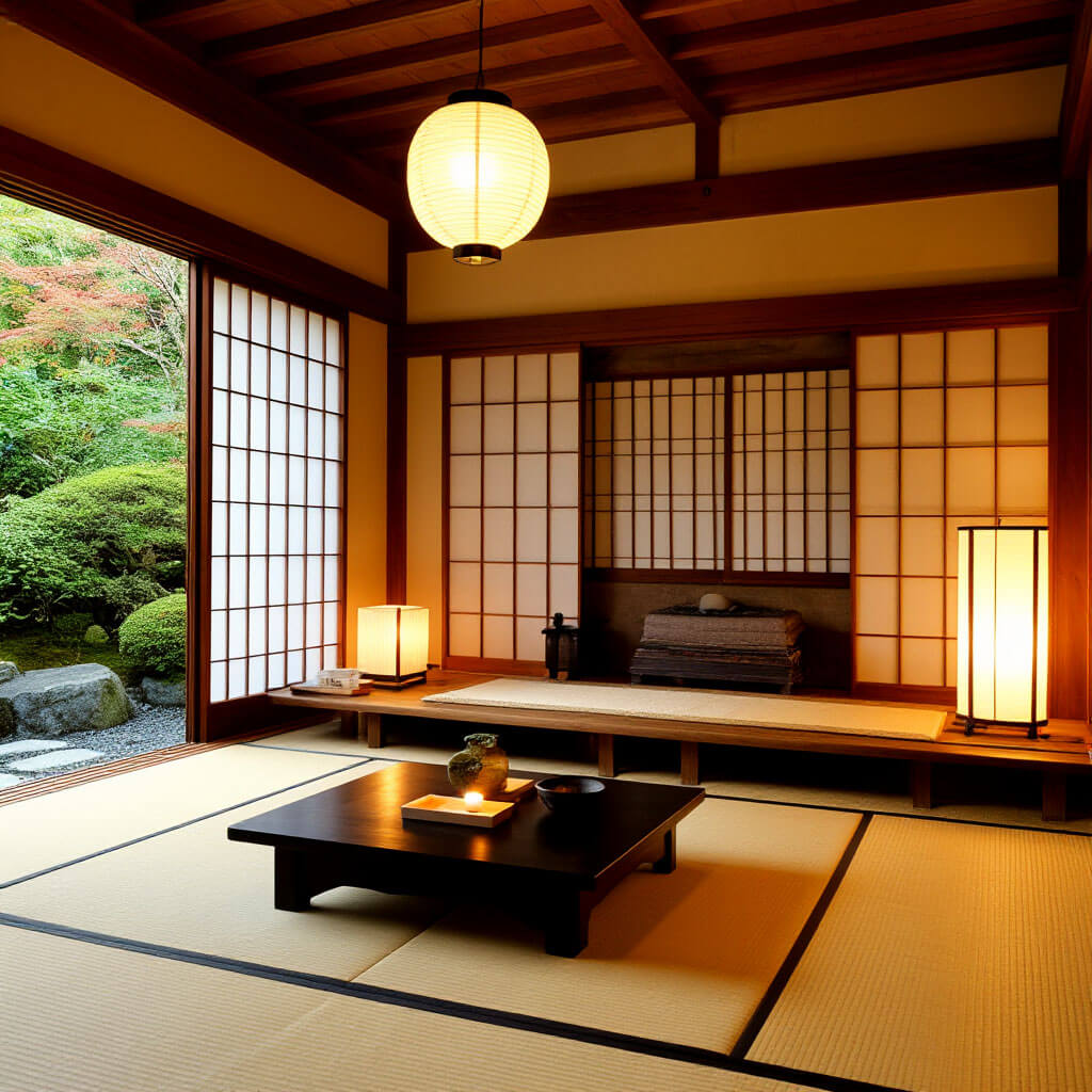 Japanese style tea room for meditation