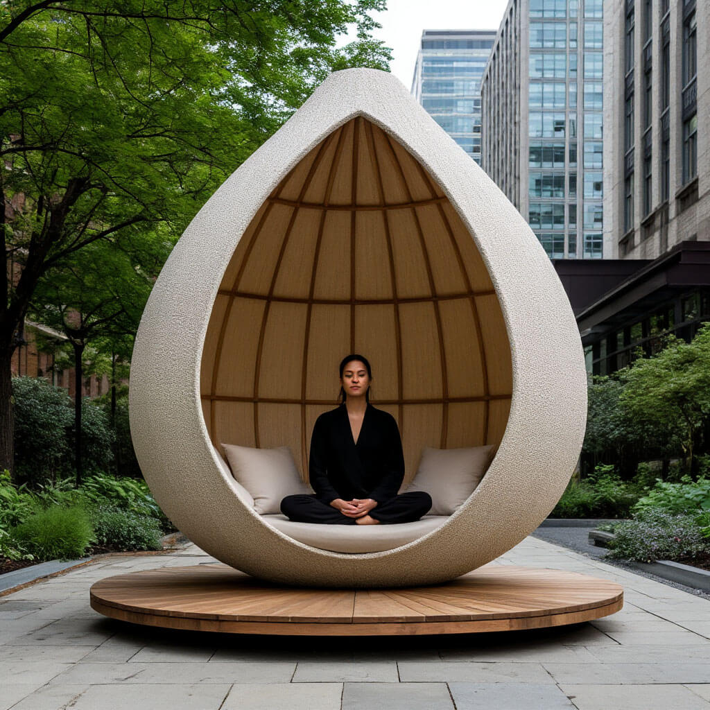 Modern urban zen meditation cocoon